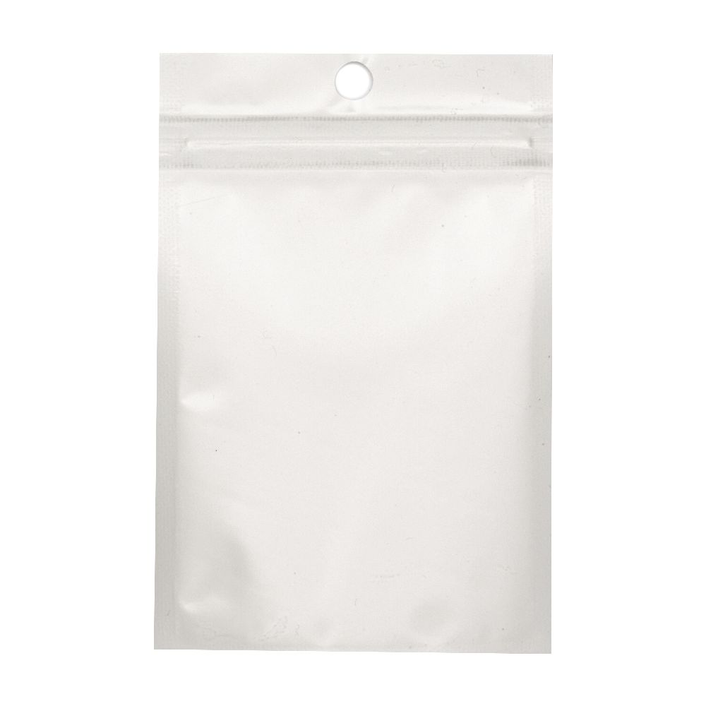 Cellophane Bag with Zipper for Stand with White Back,  8x13 cm -10 pieces