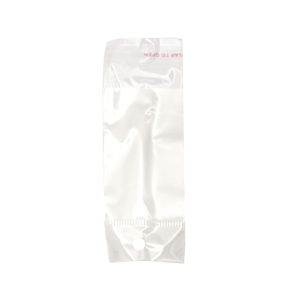 Cellophane Bag with Adhesive Lid for Stand with White Back, 3.8x7.6, Lid: 2.5 cm - 200 pieces