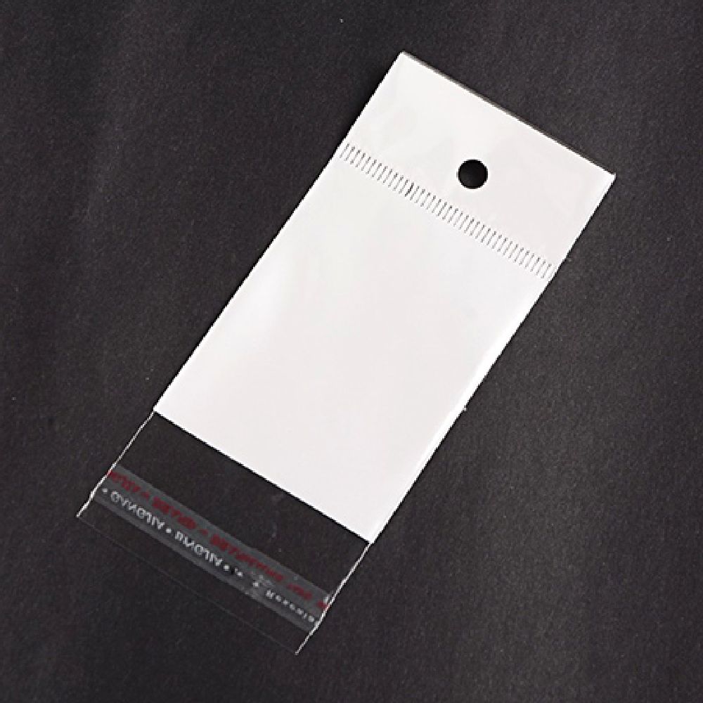 Cellophane Bag with Adhesive Lid for Stand with White Back, 5x6, Lid: 2.5 cm - 200 pieces