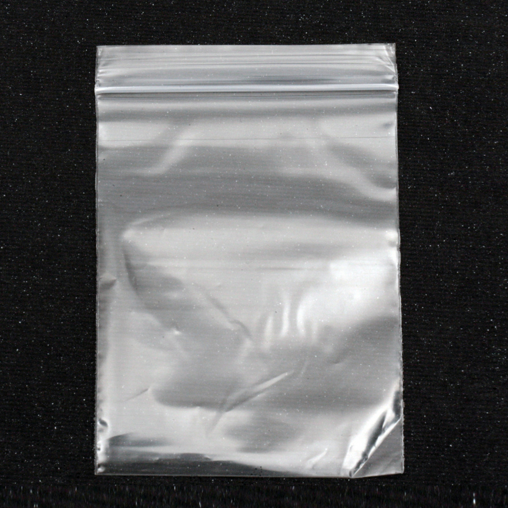 Σελοφάν σακουλάκι από υλικό LDPE 10/7 cm με zip (κανάλι) πάχους 0,05 mm -100 τεμάχια