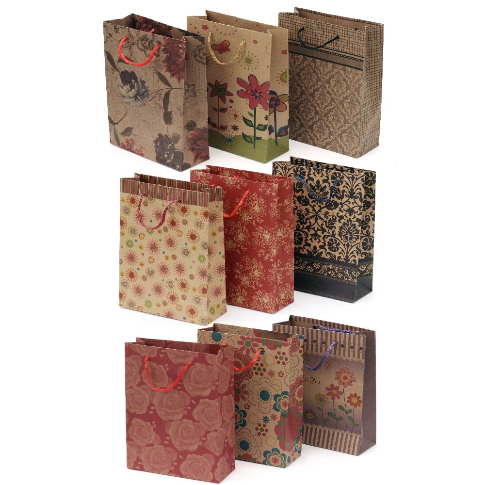 Craft Paper Gift Bags15x20 cm mixed colors