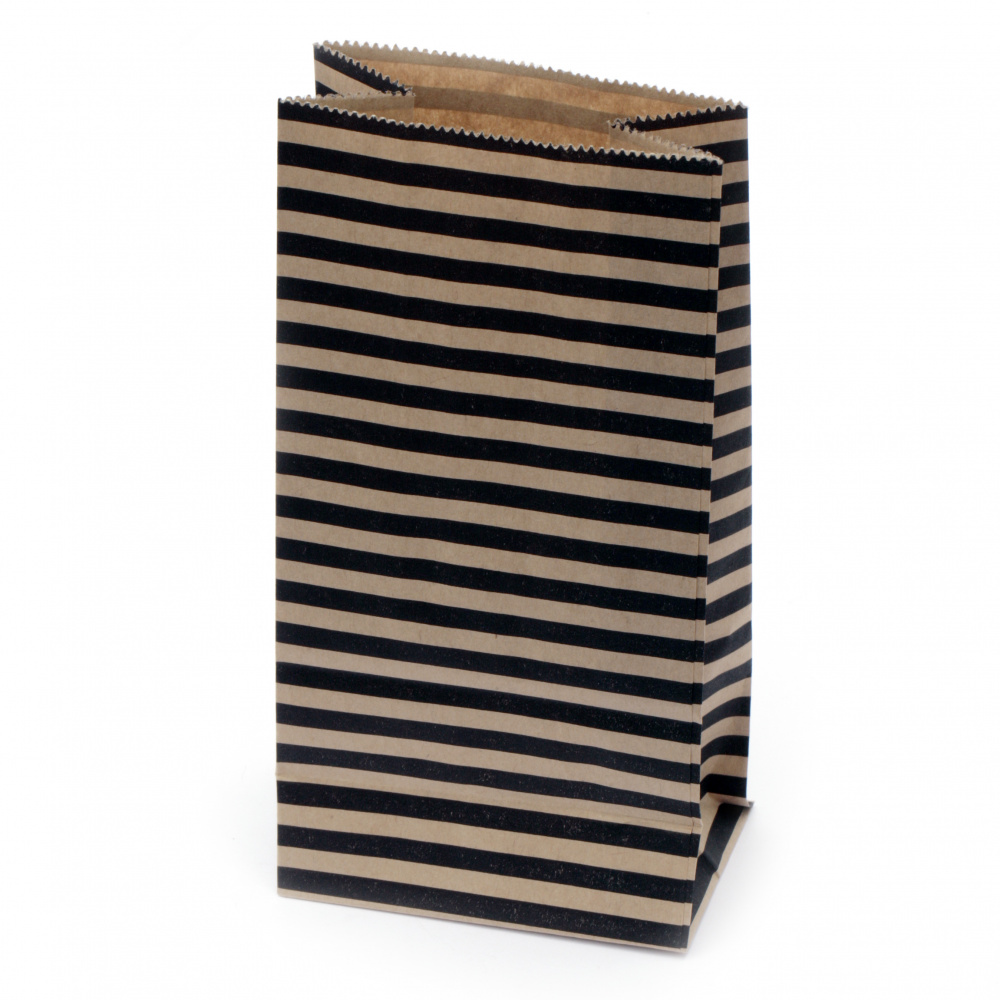 Paper gift bag with bottom 9x5.5x18 cm stripes -12 pieces