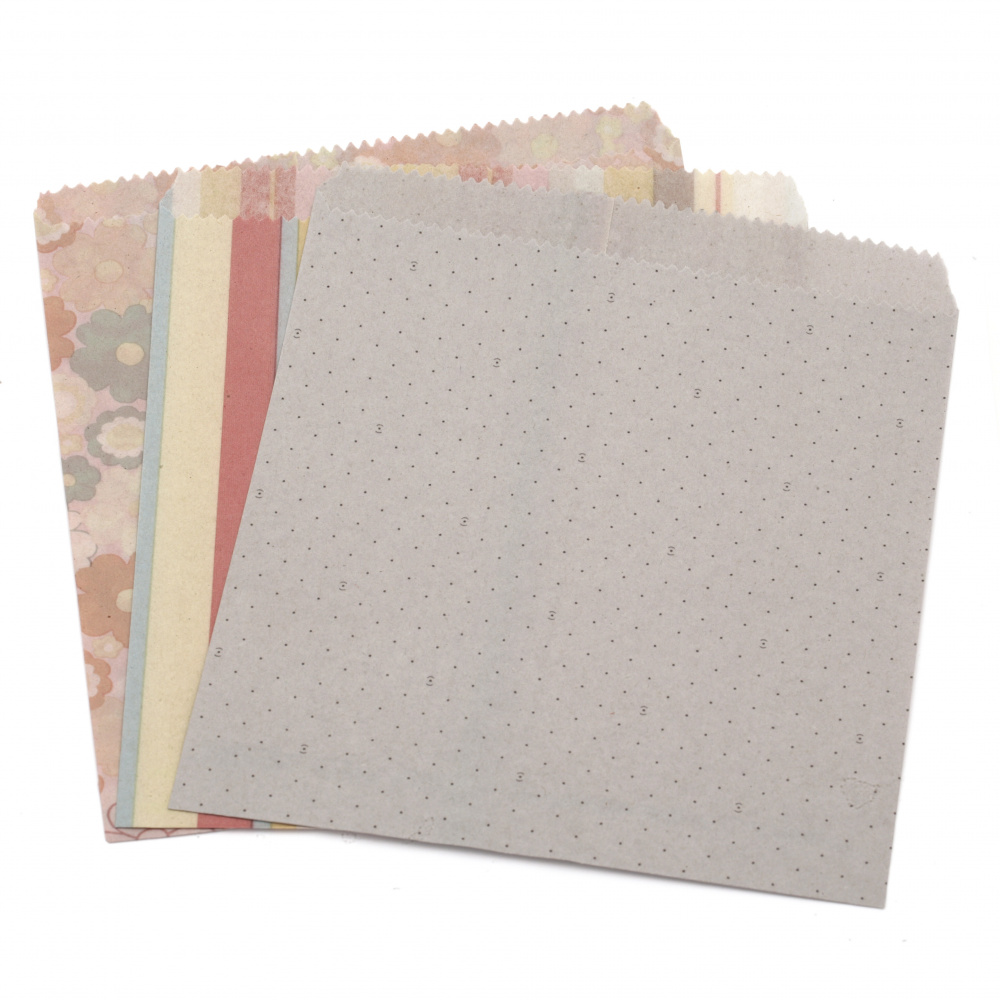 Paper envelope 18x20.5 cm with cover 1.5 cm ASSORTED models and colors -10 pieces