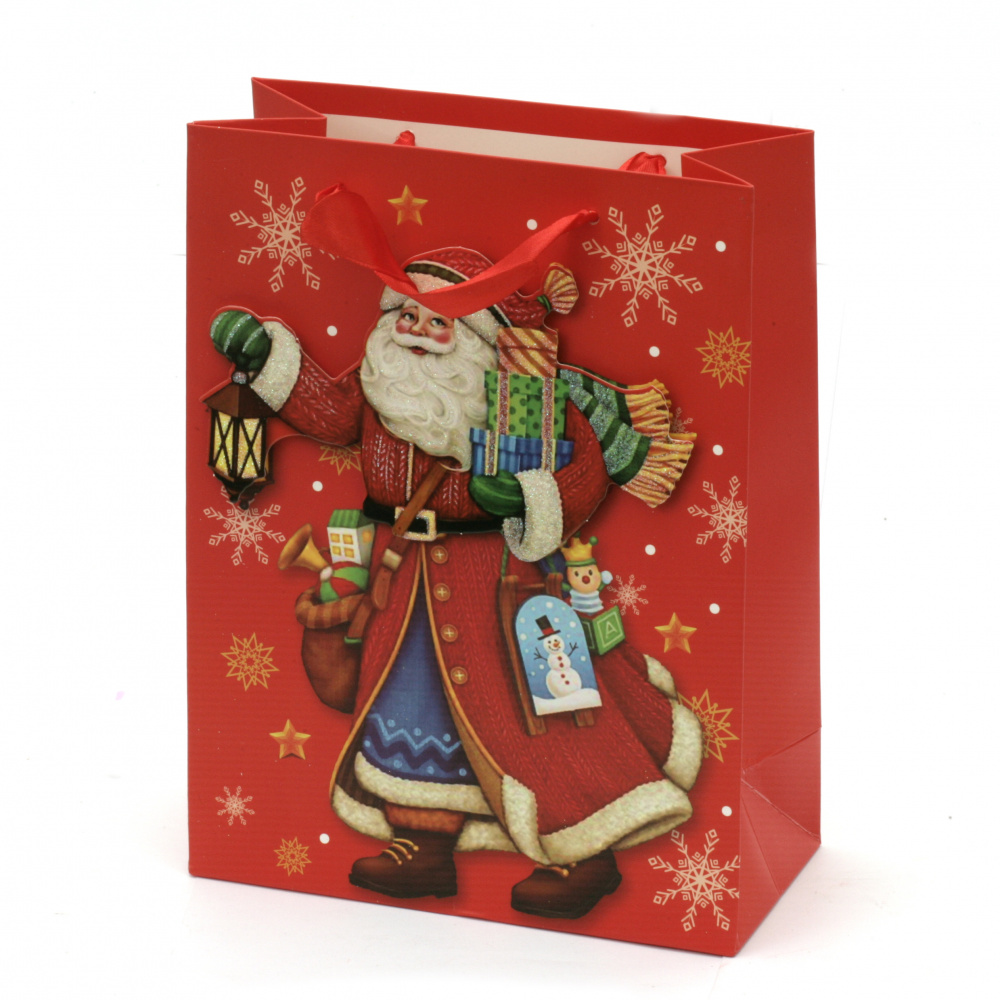 ASSORTED 3D Cardboard  Gift Bags for Christmas Holidays,18x24x8.5 cm 