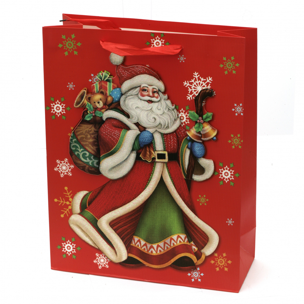 3D Cardboard Gift Bag / Santa Claus, 31x40x12 cm