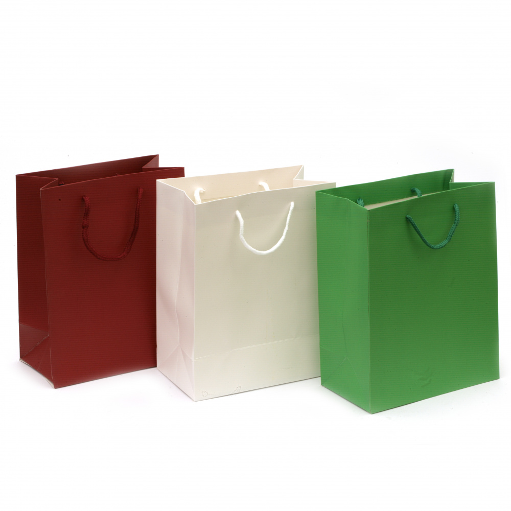 ASSORTED One-color Cardboard Gift Bag, 228x178 mm 