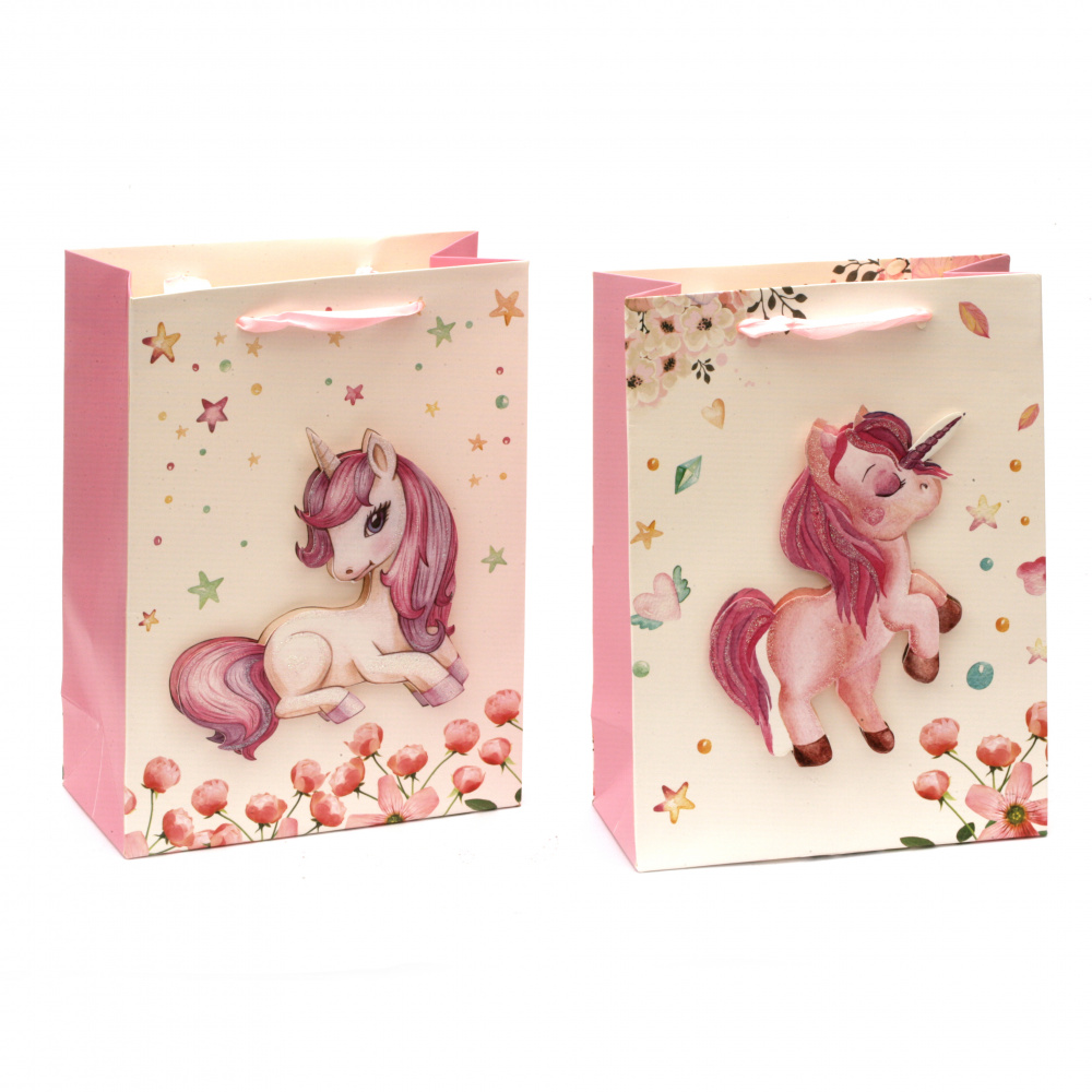 ASSORTED Cute Cardboard Gift Bag / Unicorn, 240x180 mm 