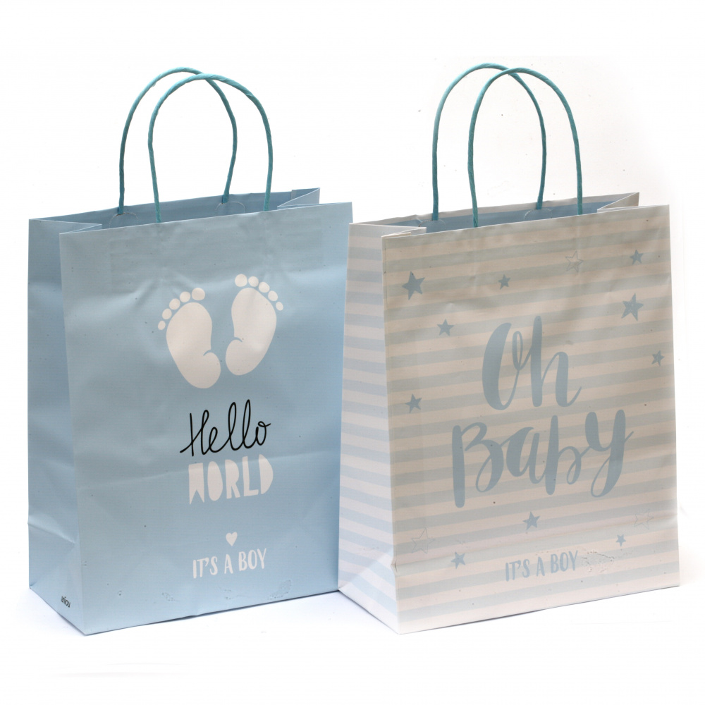 ASSORTED Cardboard Gift Bag for Baby-girl, 26x32x12.5 cm
