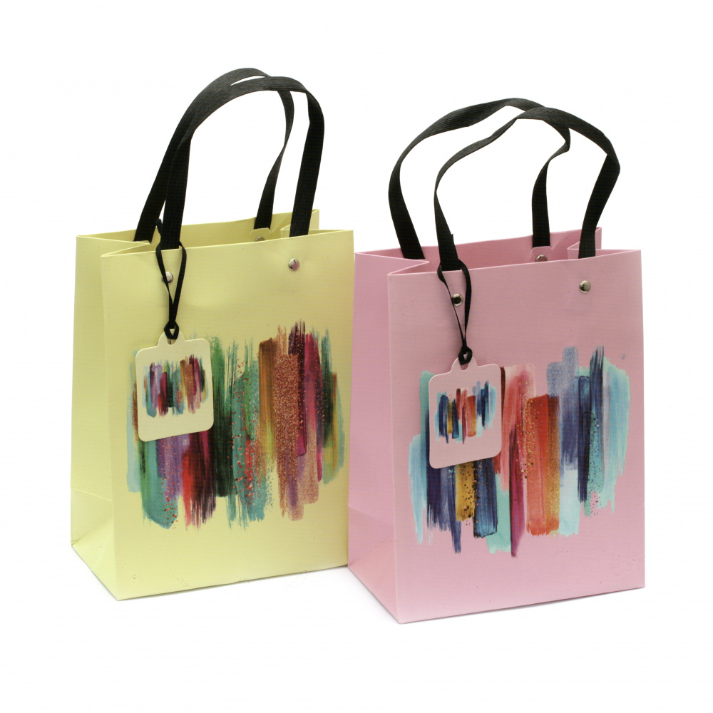 Artistic Cardboard Gift Bag, 18x23x10 cm, ASSORTED Colors