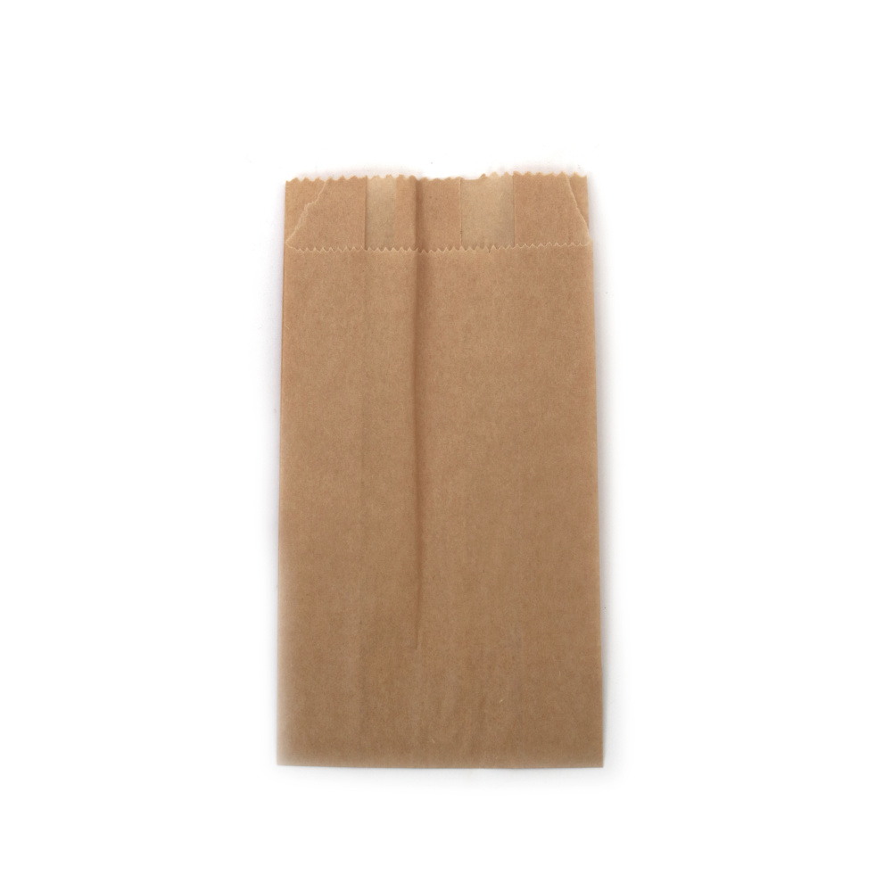 Kraft Paper Bag, 8x13x4 cm, with 2 cm Flap - 100 pcs