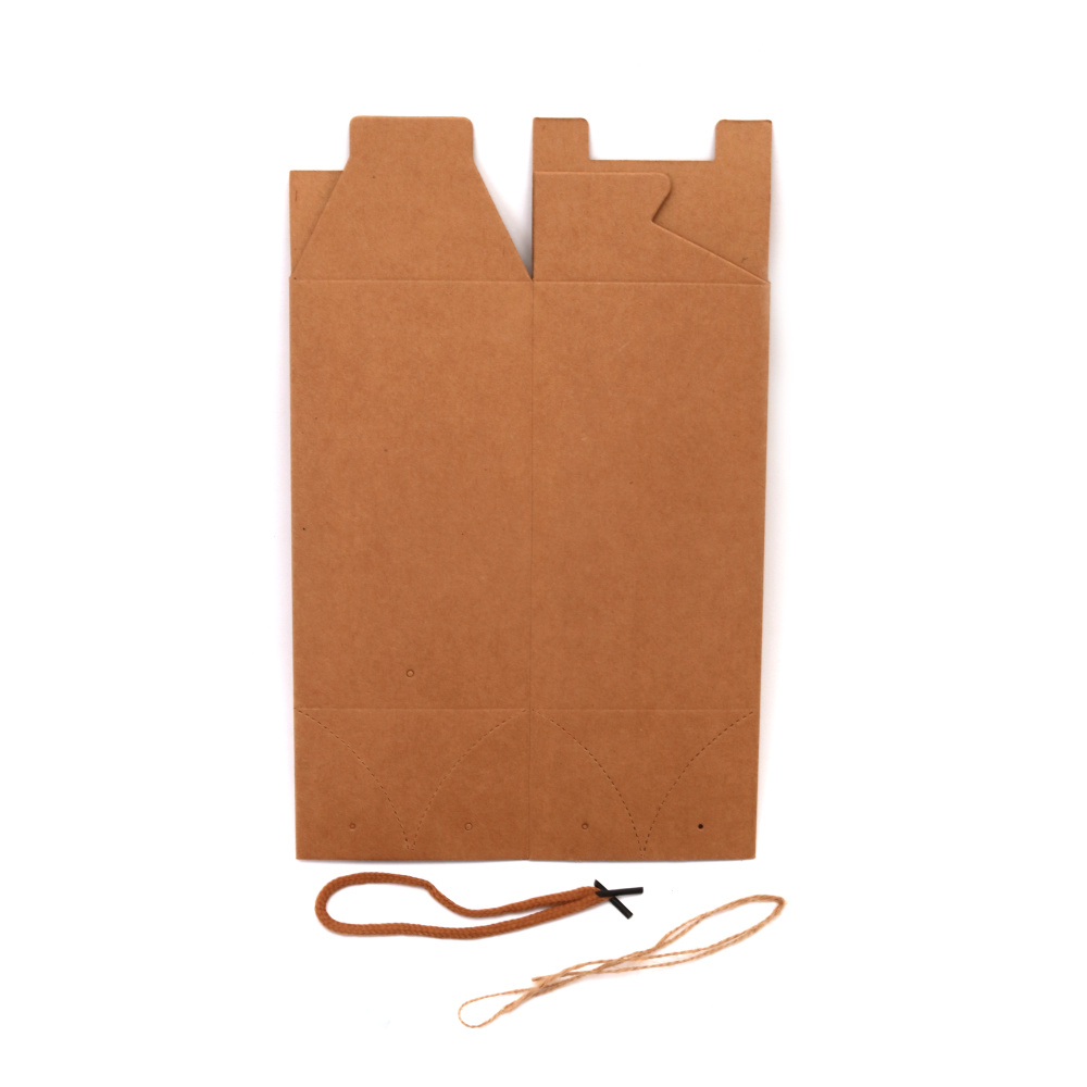 Folding Kraft Cardboard Box with Handles / 10x10x18 cm