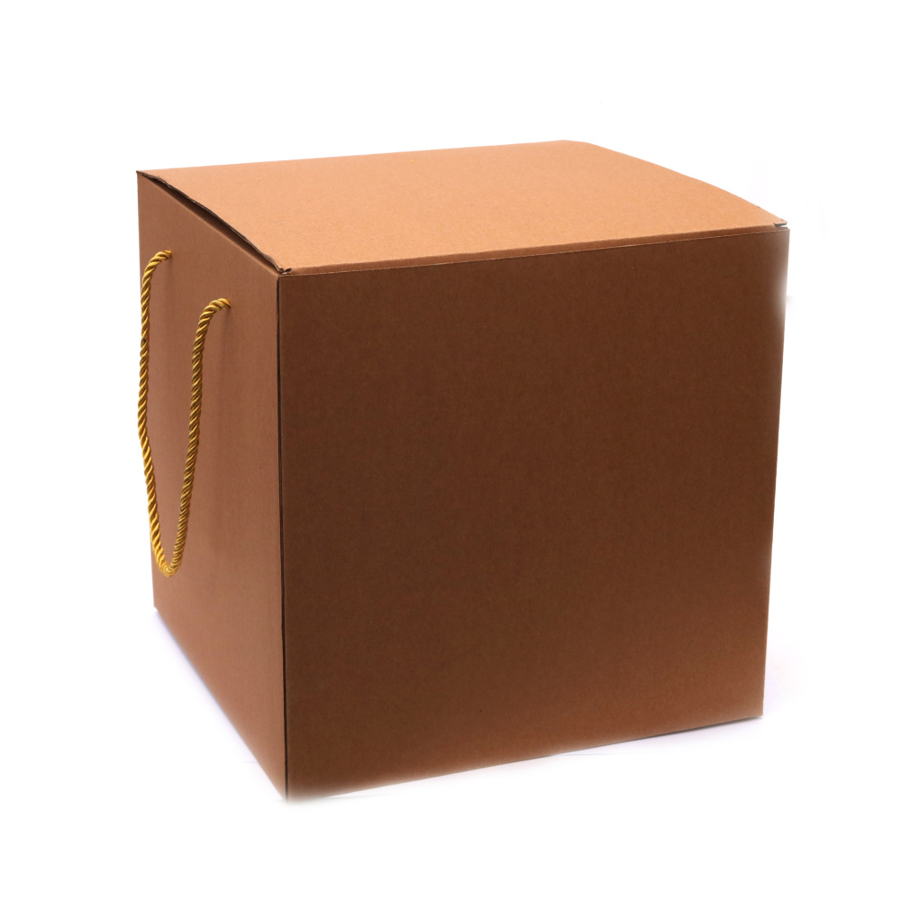 Kraft Cardboard Folding Box with Handles  30x30x30 cm