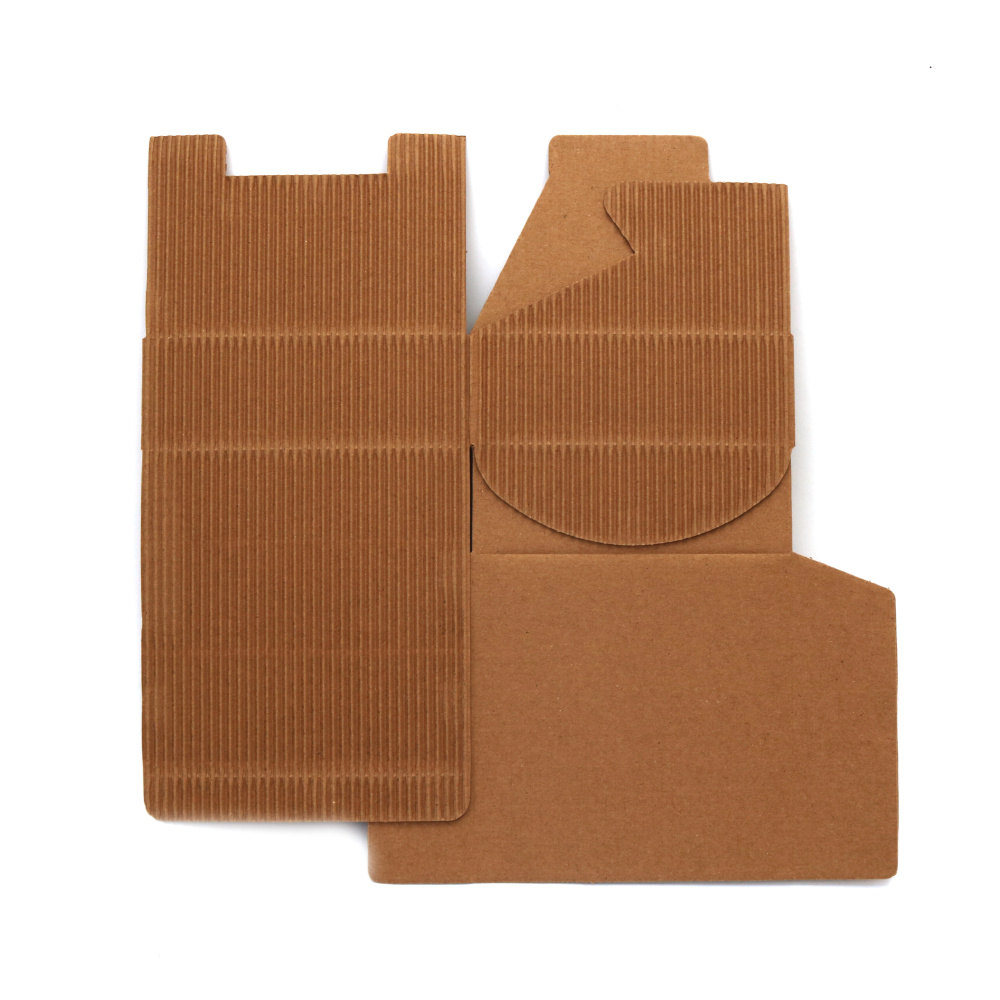 Corrugated Cardboard Folding Kraft Box, Natural Brown color, Size: 15x15x5.3 cm