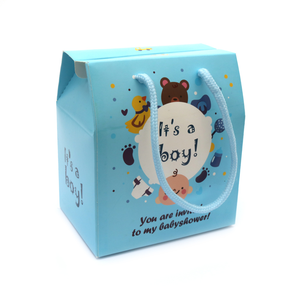 Cardboard folding box for a baby boy 12x8.5x14 cm