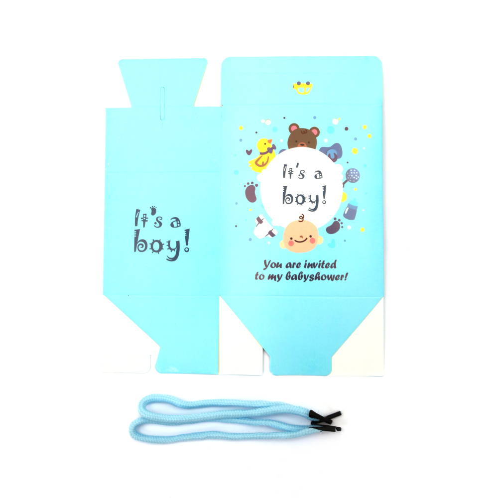 Cardboard folding box for a baby boy 12x8.5x14 cm