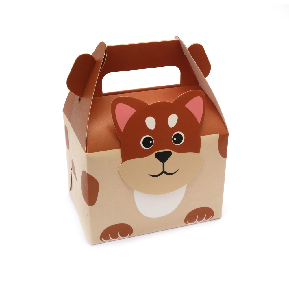 Cardboard Folding Gift Box 5.5x5.5x6 cm for children with a dog