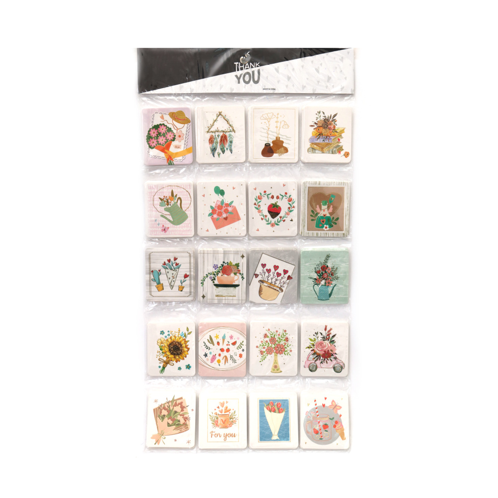 Set Of Greeting Cards 70x82 Mm Colorful Emotion - 112 Pieces