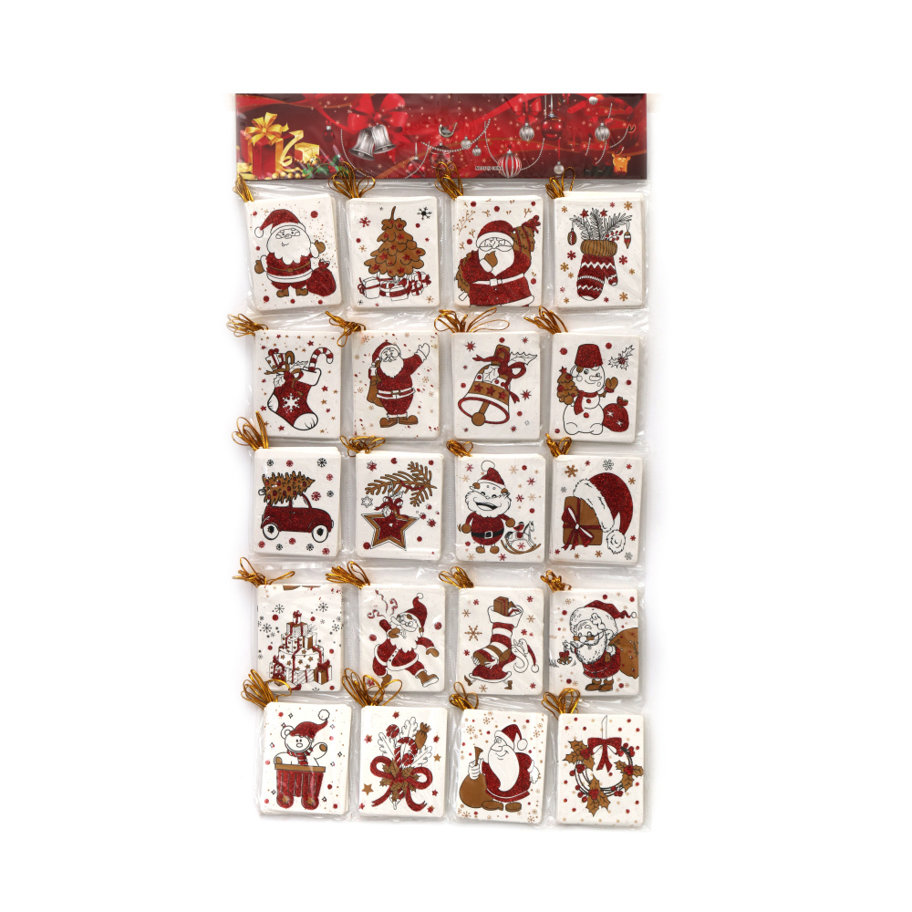 Set Of Christmas Greeting Cards With Glitter 67x85 Mm Merry Holiday Moments - 140 Pieces