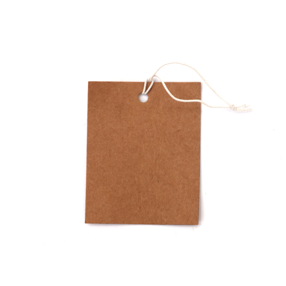 Price Tag/Cardboard 4x5 Cm Kraft With Elastic - 50 Pieces