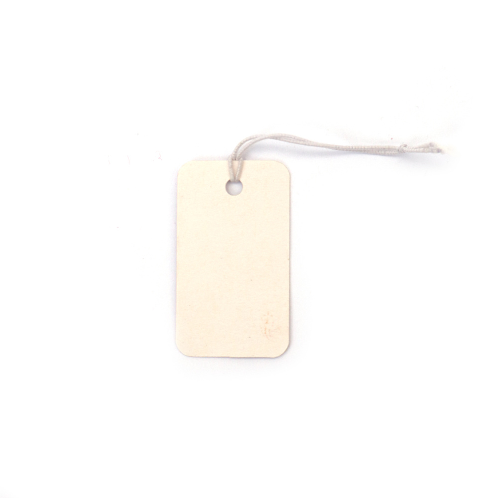 Price Tag/Cardboard 2x3.5 Cm White With Elastic - 50 Pieces