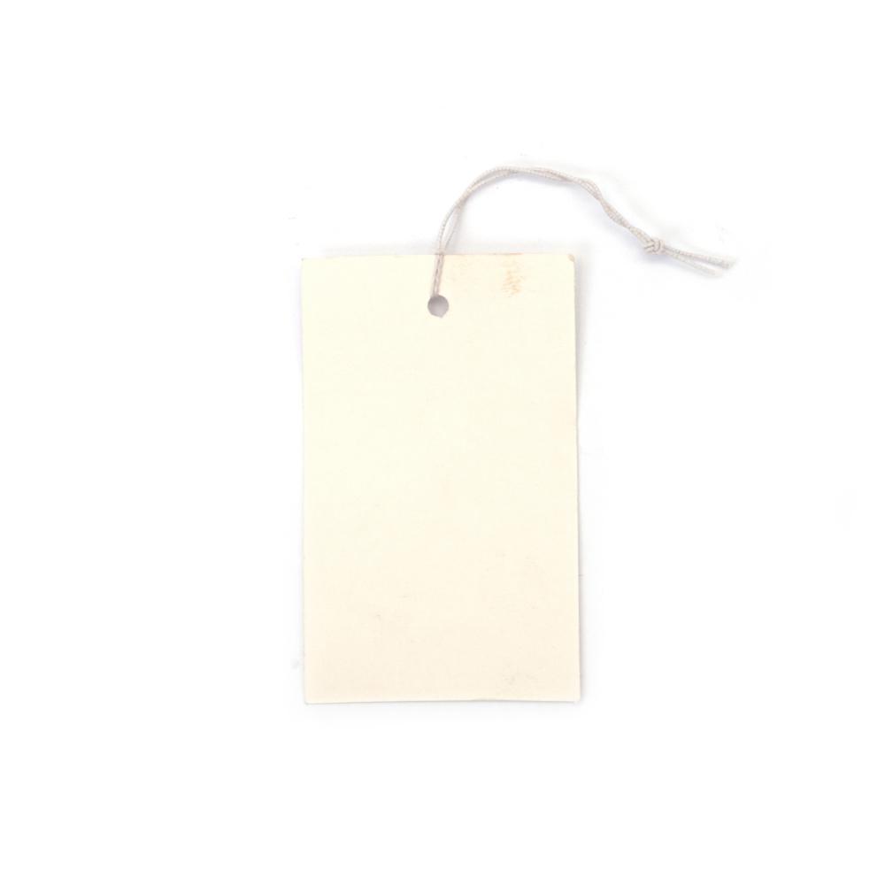 Price Tag/Cardboard 4x6.5 Cm White With Elastic - 50 Pieces