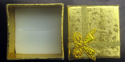 Cardboard Jewelry Gift Box, 40x40 mm, Gold