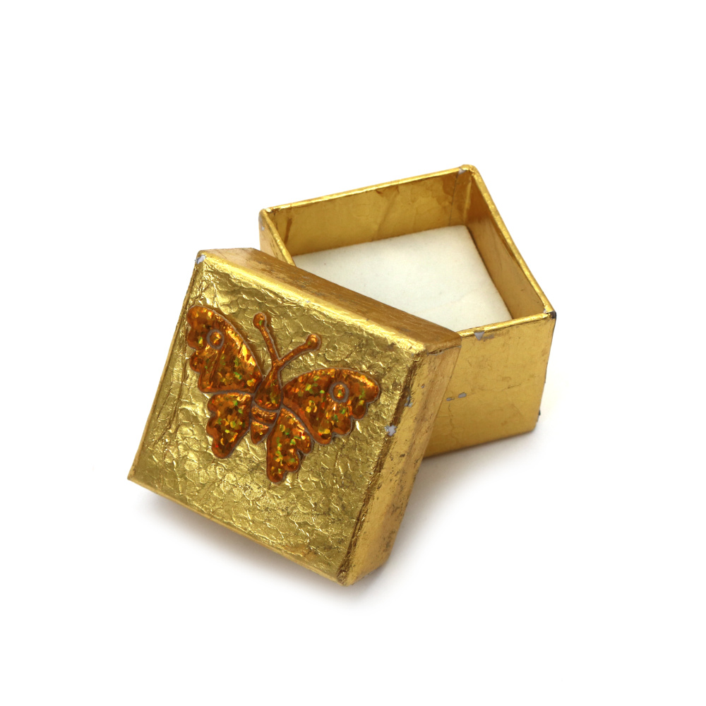 Cutie pentru  bijuterii auriu 40x40 mm