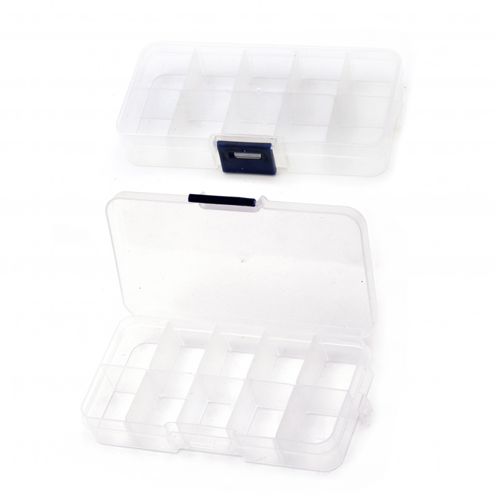 Organiser Storage Plastic Box 13x7x2.2 cm 10 compartments