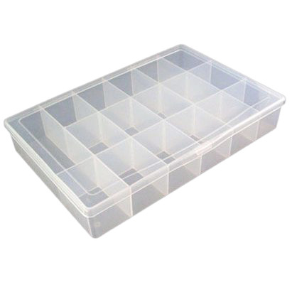 Plastic Bead Organizer with 17 Compartments, 27x18.5x4.5 cm
