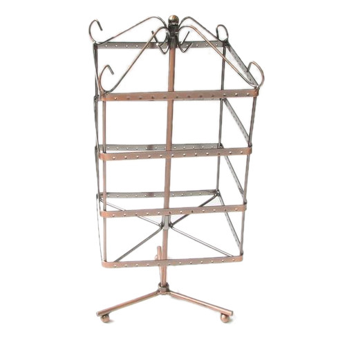 Rotating Display Stand for Earrings 16x16 cm high 47 cm copper color