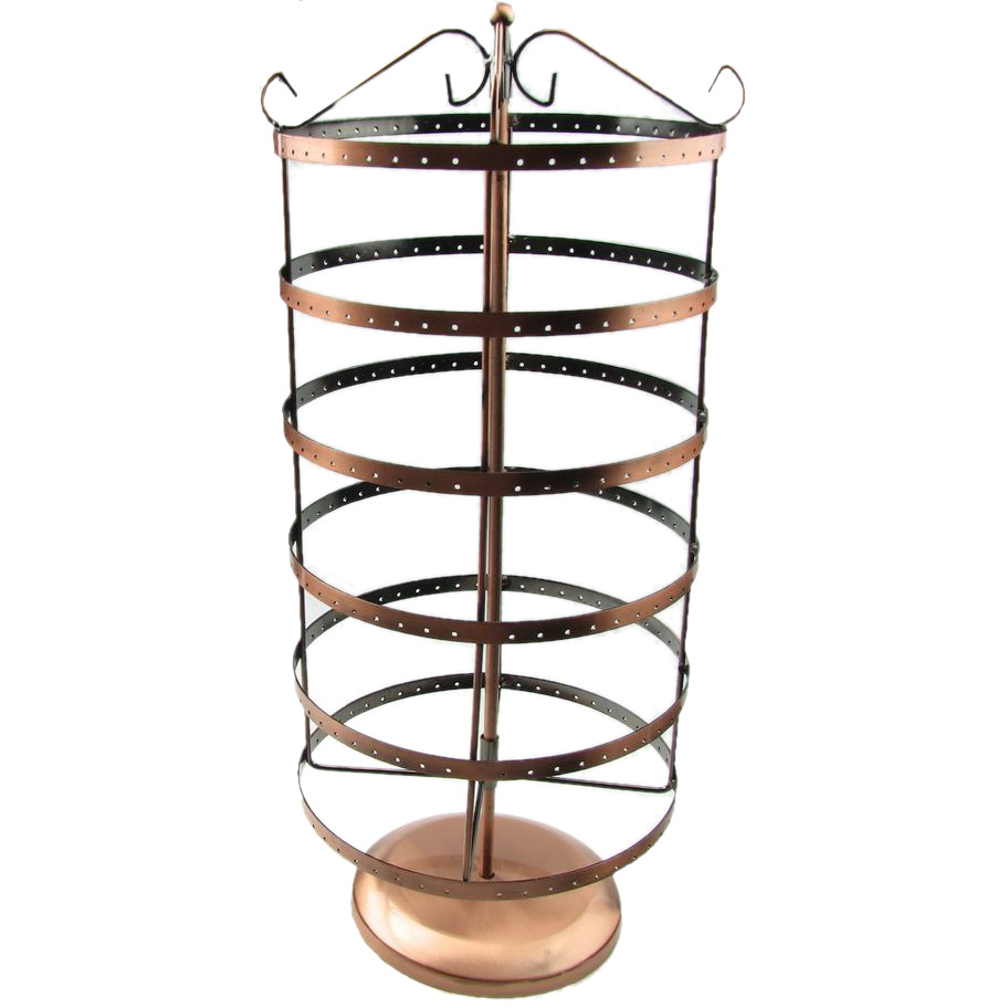 Rotating Display Stand for Earrings 20cm high 47cm copper color