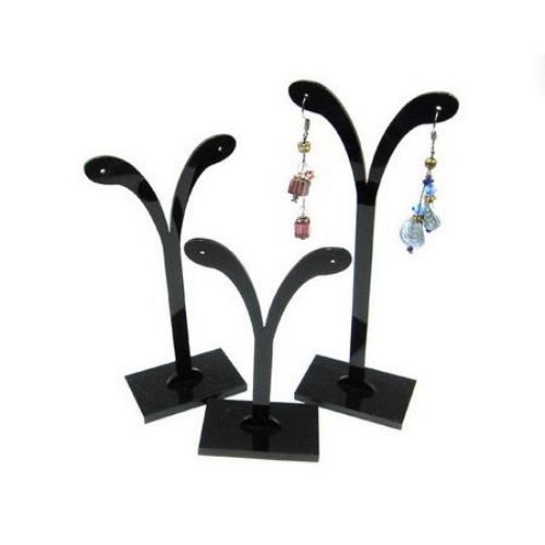 Set of 3 Earring Stands 5.8x8.5 ~ 11.8 black