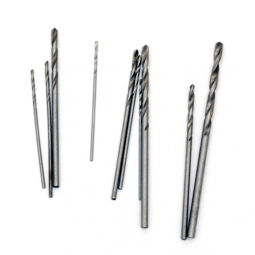 Drill bit set from 0.8 to 2 mm
