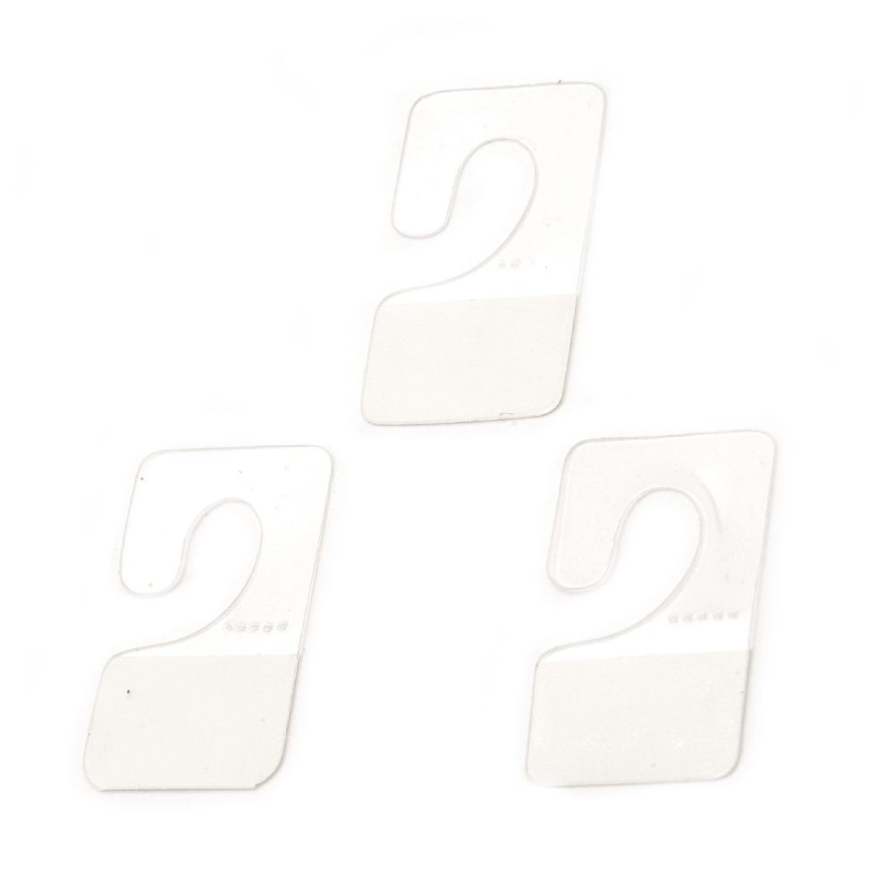 Gancio autoadesivo 23x37 mm con area adesiva 23x14 mm - Confezione da 100 pz