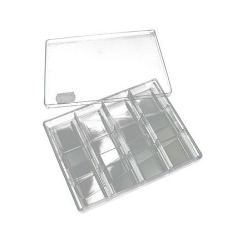 Plastic Organizer Box 22x13x5.3 cm with 64 Boxes: 5x2.6x1.2 cm