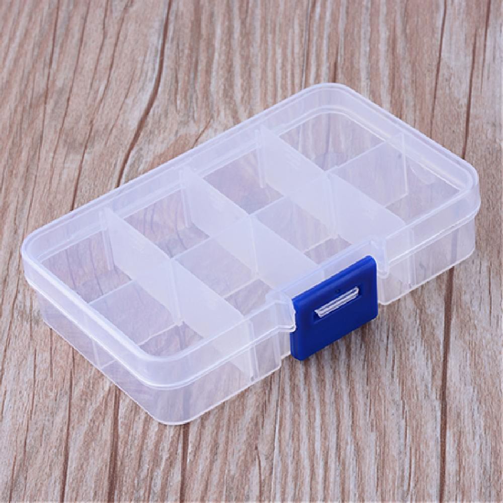 Beads Storage Plastic Box 10.8x7x2.3 cm 8 compartments