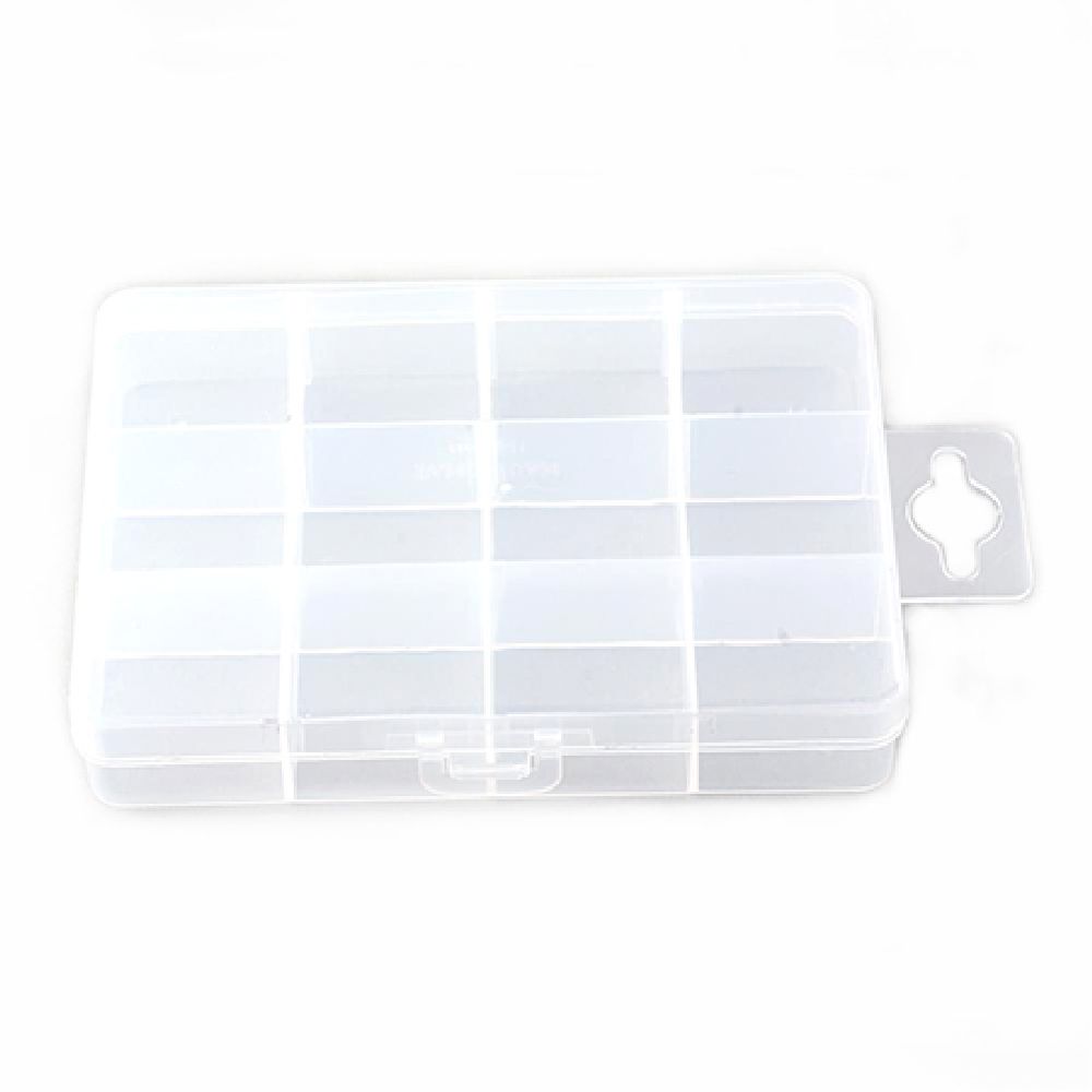 Plastic Organizer Box with Dividers Best for Bead Storage, 130x100x22 mm, 12 Compartments