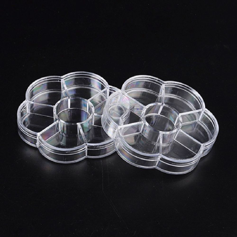 Beads Storage Plastic Box 105 mm 7 flower compartments