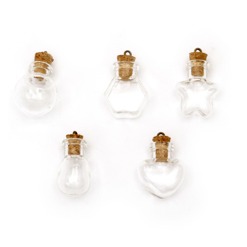 Borcan de sticlă 32,5 ~ 34,5x15 ~ 22x11 ~ 20 mm plută cu inele diferite forme