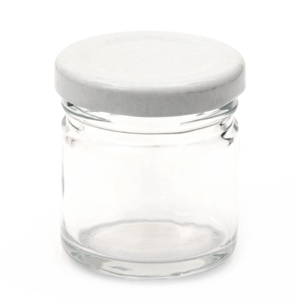 Glass jar 42x49 mm metal cap white 40 ml