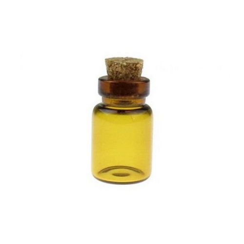 Yellow Glass Jar with Cork Stopper 12 x 20 mm