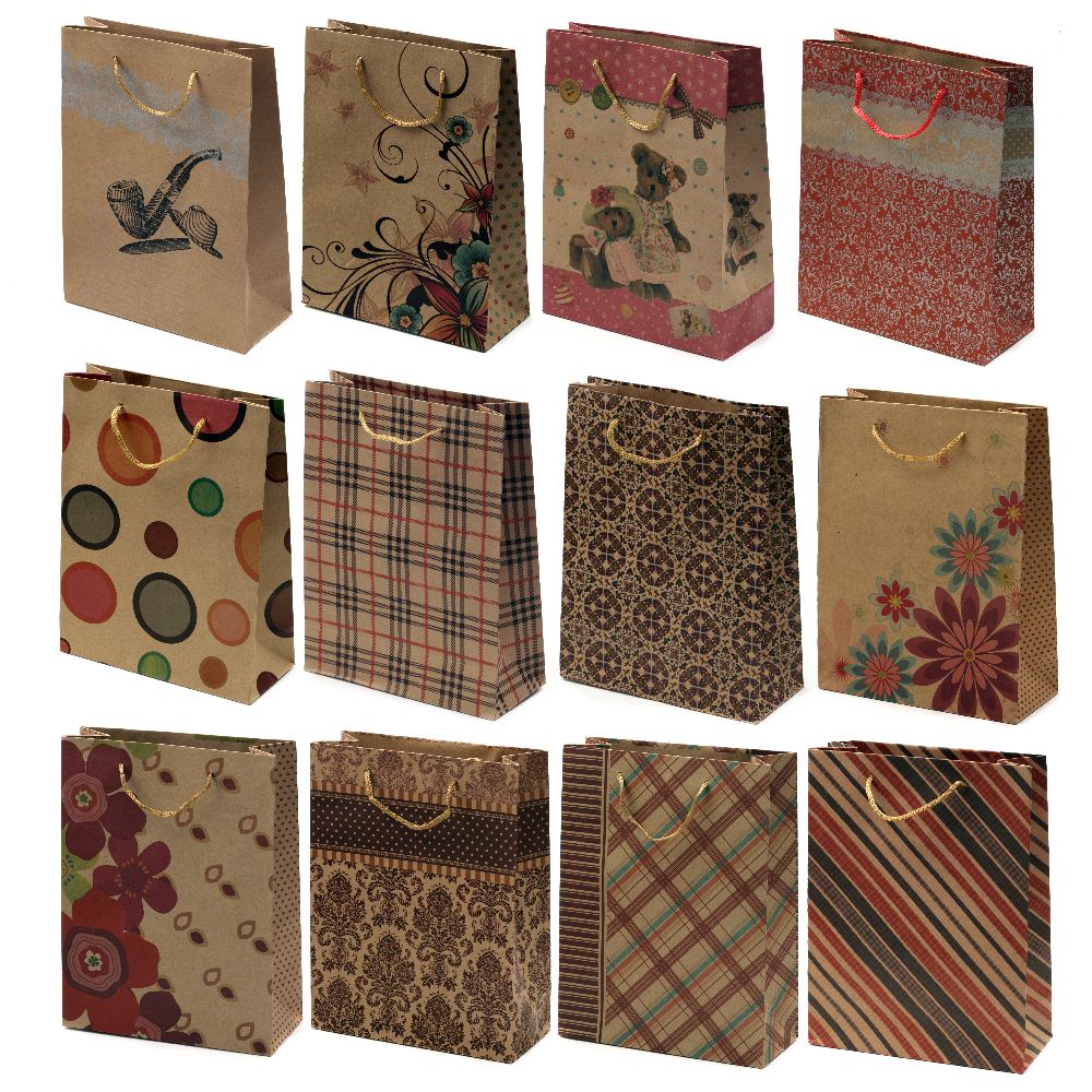Gift bag made of cardboard 19x24.5 cm colored assortments