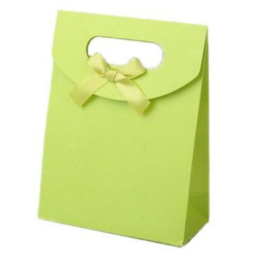 Cardboard jewelry bag with satin ribbon 163x123 mm - reseda