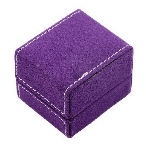 Кутия за бижута 5.3x4.7x4.2 см кадифена лилава