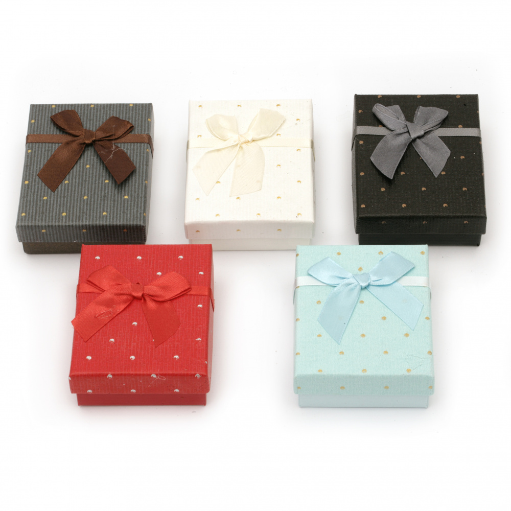 Cardboard Jewelry Gift Box, 70x90 mm, ASSORTED Colors