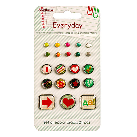 Brads for Scrapbooking & Decoration Everyday 21 pieces