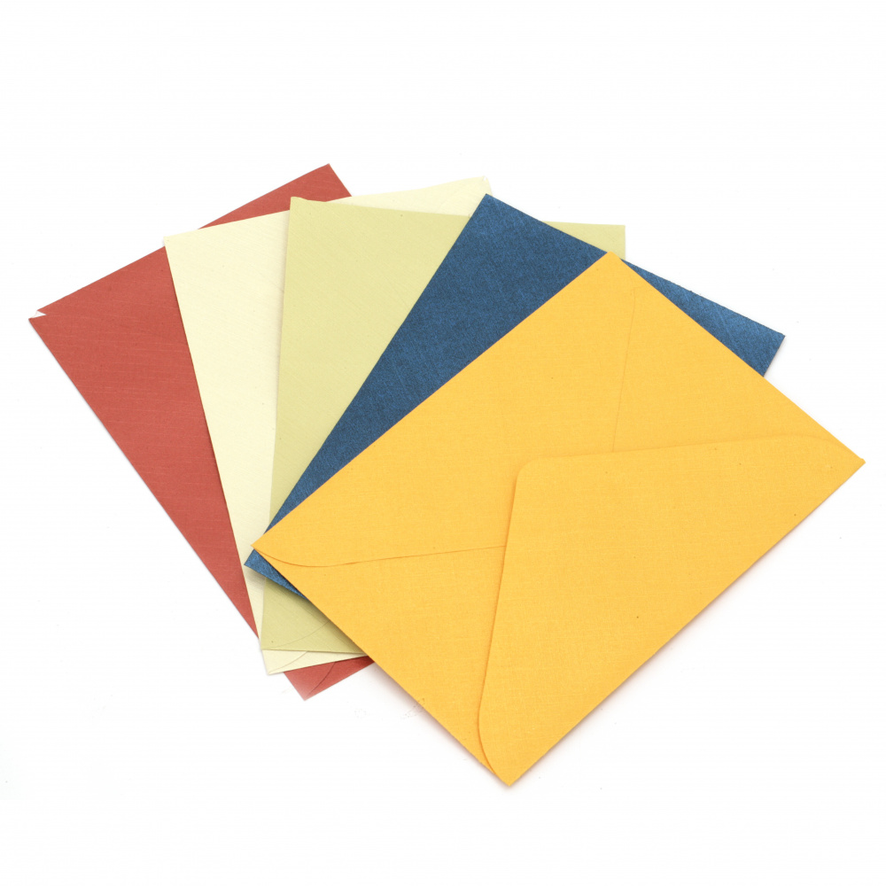 pearl card envelope with embossing 110x160 mm different models and colors