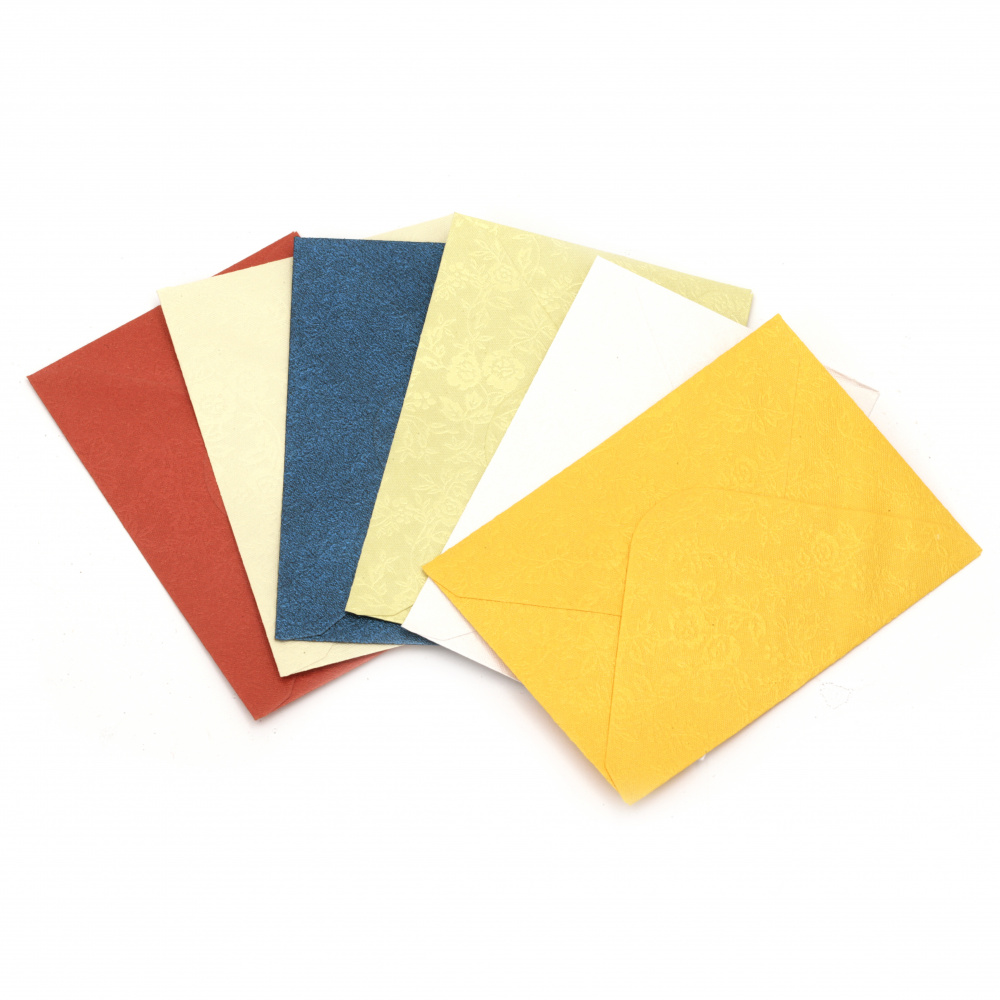 Pearl Card Envelope with Relief 78x110 mm, ASSORTED Patterns and Colors