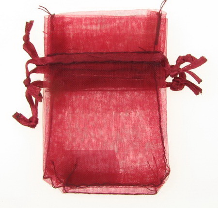 Organza Gift Bags 70x50 mm Red