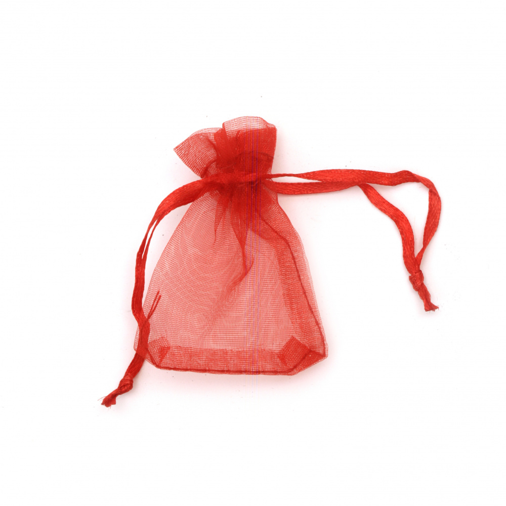 Organza Gift Bags, Wedding Favour Bags 70x50 mm red